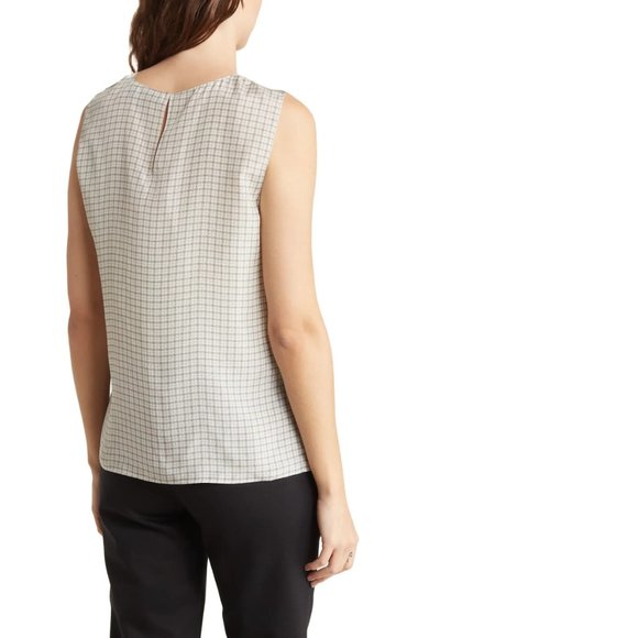 THEORY Grid Silk Shell Top, Petite - Picture 2 of 10